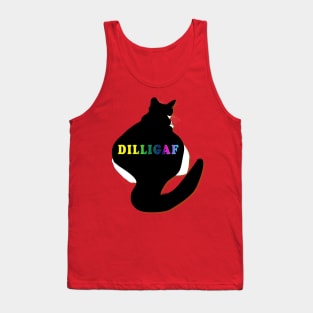 Cute Tuxedo Cat DILLIGAF Tank Top